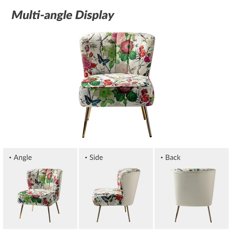Almira Contemporary Upholstered Armless Side Chair with Tufted Back Set of 2 by HULALA HOME