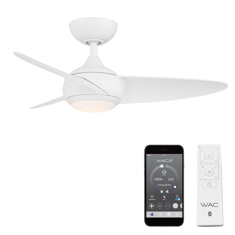 Loft Indoor Outdoor 3-Blade Smart Ceiling Fan 38in with 3000K LED and Remote Control-REMOVE FINISH - 38 - Matte White