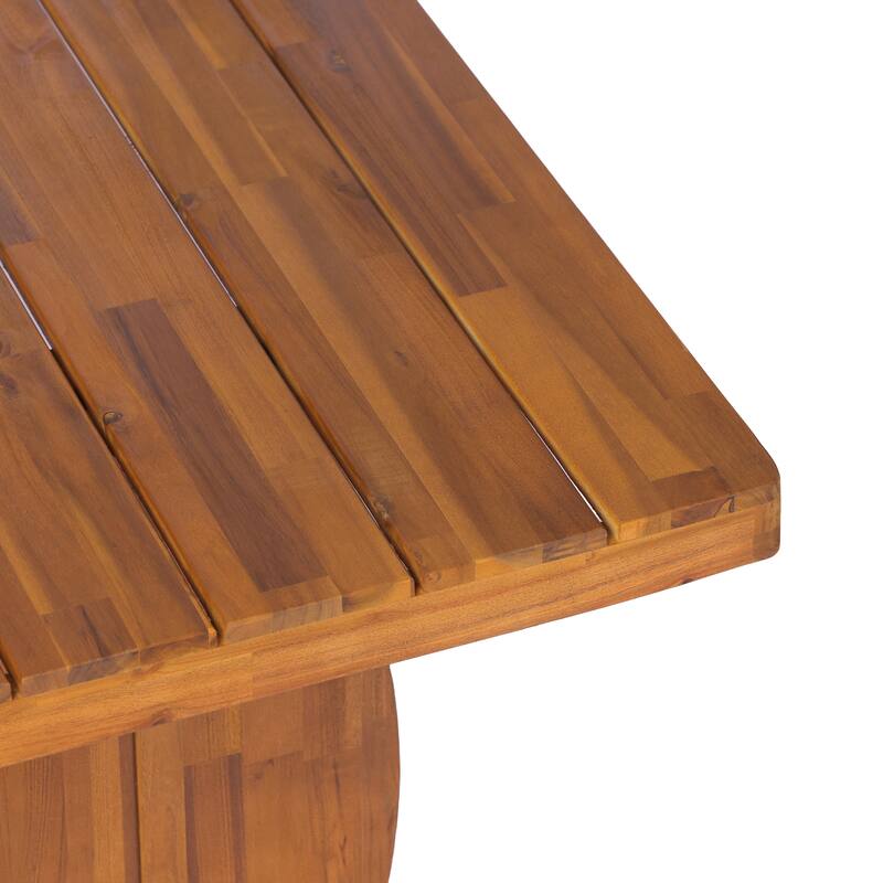 Christopher Knight Home - Arden Rustic 7-Piece Acacia Wood Outdoor Dining Table Set with Rope Woven Dining Chairs and Cushions