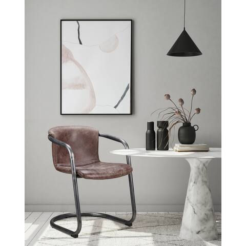 Aurelle Home Rustic Leather Dining Chair (Set of 2) - 27 x 25 x 32
