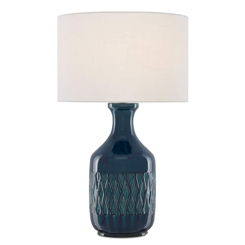 Currey & Company Samba Blue Table Lamp - 29.25"h x 17"dia - 29.25"h x 17"dia - Ocean Blue