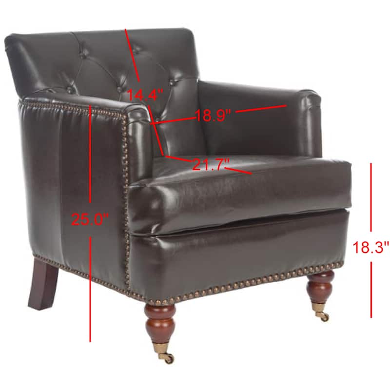 SAFAVIEH Tori Antiqued Tufted Club Chair - 28" x 34.4" x 32.7". - 28"W x 34"D x 33"H