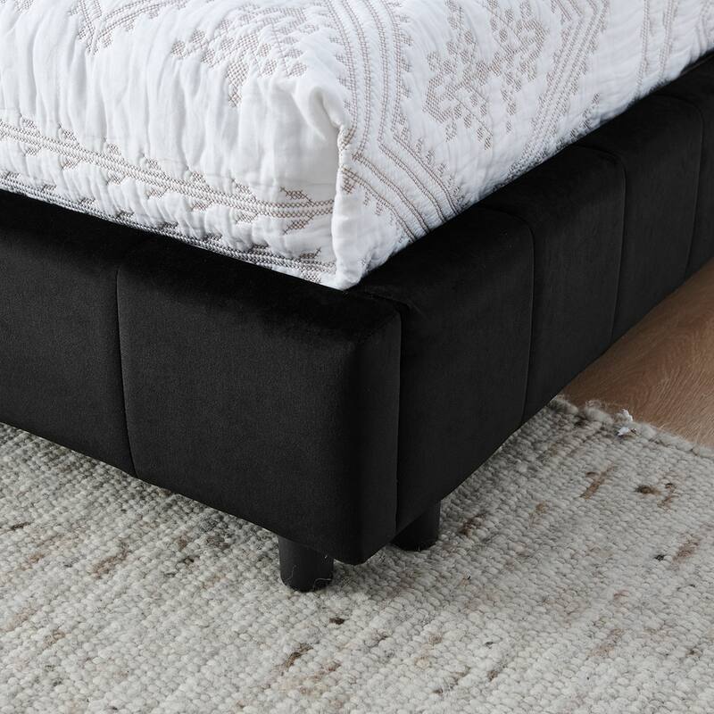 Upholstered Tufted Bed Frame Velvet Fabric Daybed