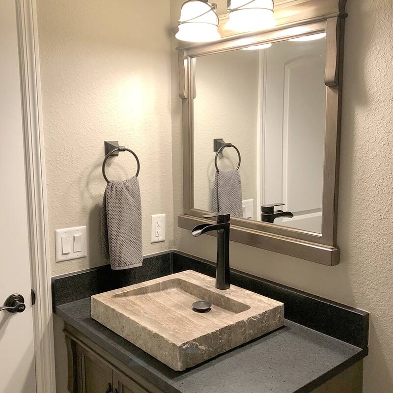 AA Warehousing Anthony Travertine Rectangular Sink