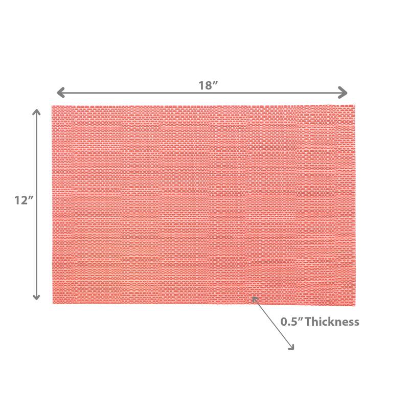 Vinyl Placemat Linen Coral 12 X 18 - Set of 12