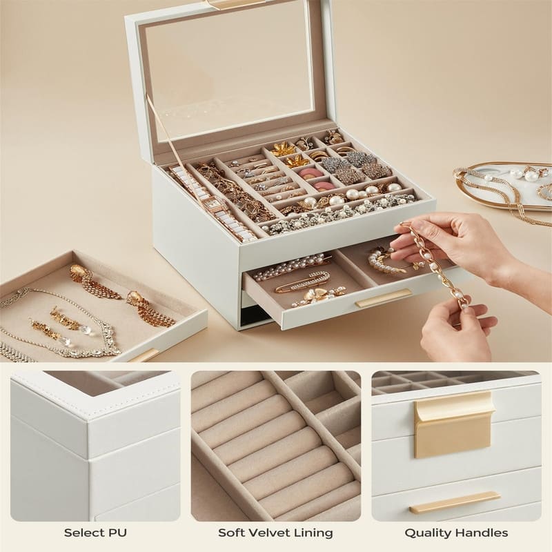 Jewelry Box with Glass Lid