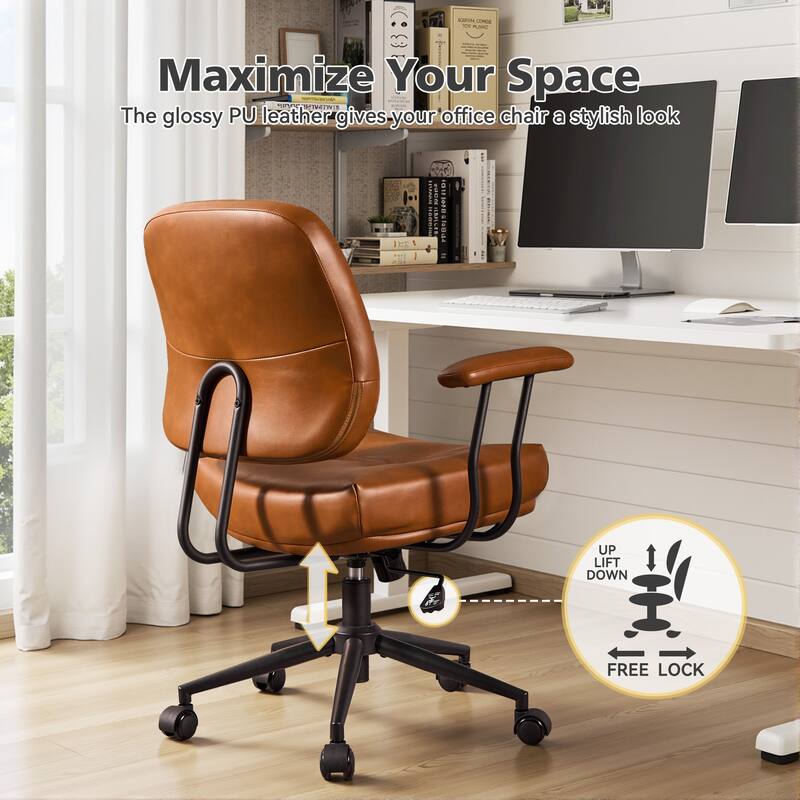 HOOOWOOO Modern Office Chair Adjustable Swivel Task Chair