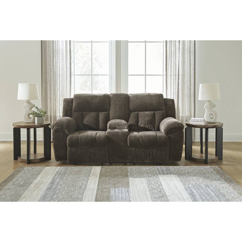 Signature Design by Ashley Frohn Double Reclining Loveseat with Console - 80"W x 40"D x 42"H - Brown