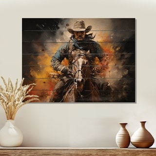 Spirit Riders Pointillism Western Rodeo Spirit Pointillism Art - People Wood Wall Art ...