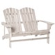 preview thumbnail 27 of 27, Outsunny Outdoor Adirondack Chair Bench for Two with Ergonomic Design, Wide Armrests, & Fir Wood Build