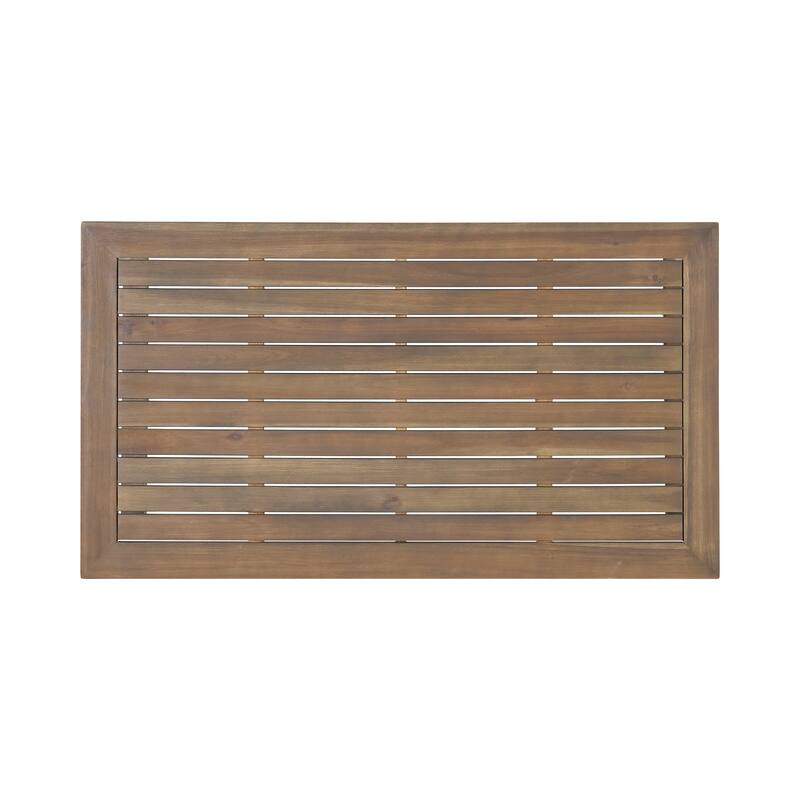 Roomfitters Belgian Outdoor Loveseat and Coffee Table Set, Modern Patio Furniture, Durable Acacia Wood Frame