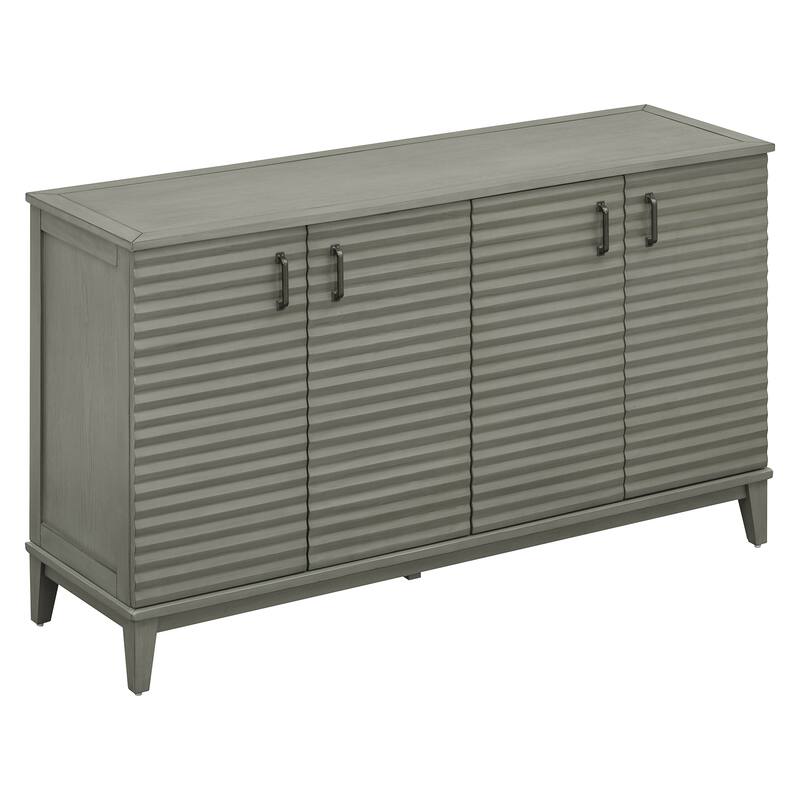 Sideboard with 4 Door Large Storage Buffet with Adjustable Shelves and Metal Handles for Kitchen, Living Room, Dining Room