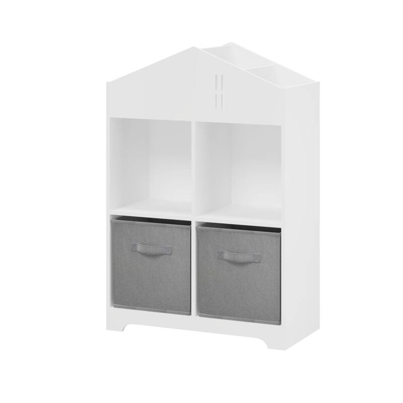 Kids Dollhouse Bookcase with Storage