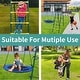 preview thumbnail 7 of 5, Swing Set for Kids Outdoor Backyard Playground Swing Set with Ladder and Basketball Hoop