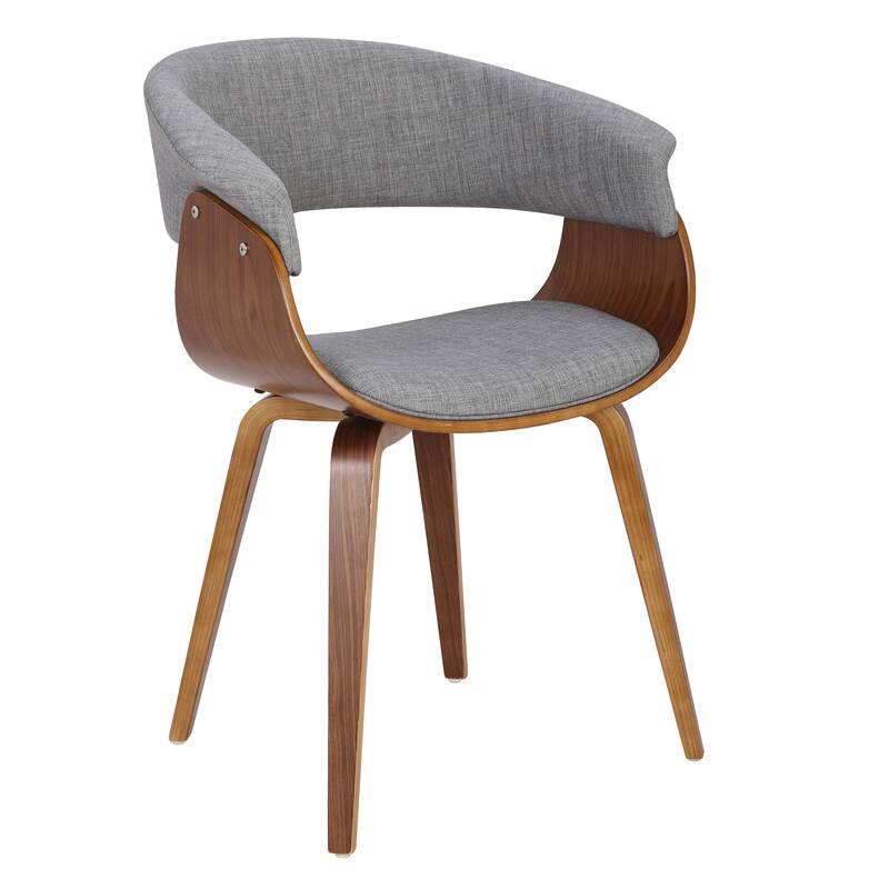 Carson Carrington Samantha Dining/Accent Chair - Set of 2 - Light Grey Fabric/Walnut Wood