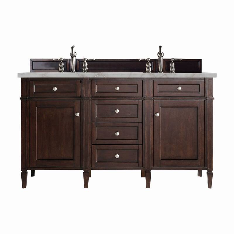 James Martin Vanities 650-V60D-3VSL Brittany 60" Double Basin Poplar - Burnished Mahogany