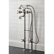 preview thumbnail 32 of 42, Kingston Brass Freestanding Clawfoot Tub Faucet Package with Supply Line in Matte Black