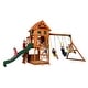 preview thumbnail 1 of 10, Backyard Discovery Atlantis Cedar Wood Swing Set, Slide, Clubhouse - 18'1" x 7'9" Brown - Swing Set - 18'1" x 7'9" - Kids