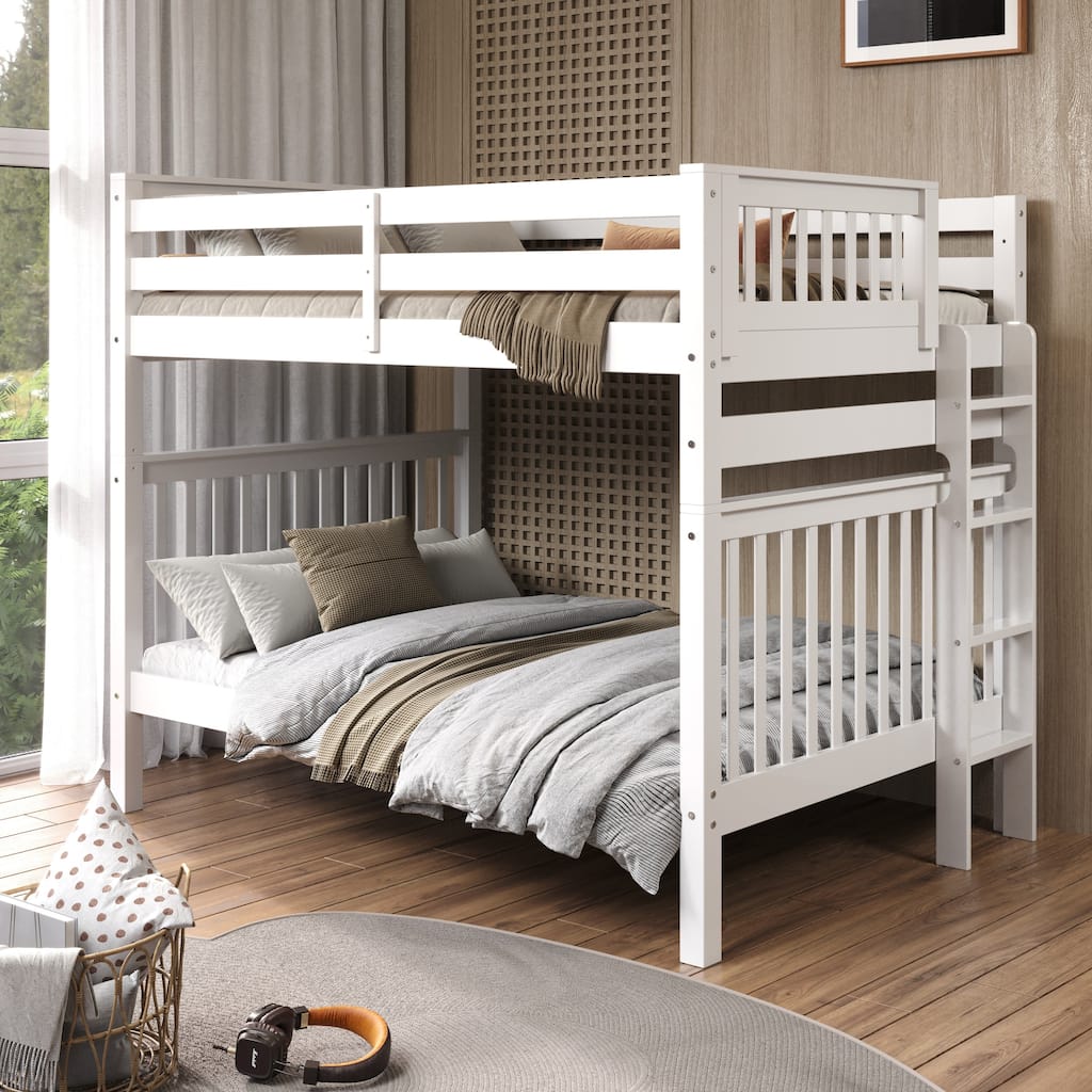 Taylor & Olive Trillium Full over Full Bunk Bed with End Ladder