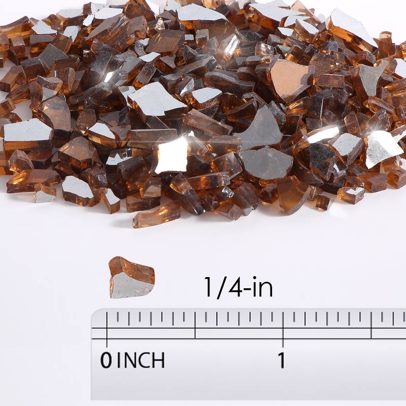 10 lbs. 1/4-in Copper Reflective Tempered Fire Glass for Gas Fire Pit