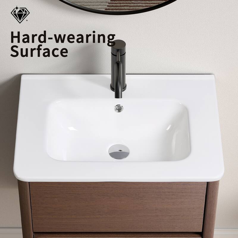 Ceramic Bathroom Sink with Modern Minimalist Design