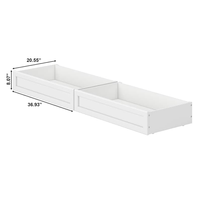 Twin-Full Mid-Century Modern Under Bed Storage Drawers