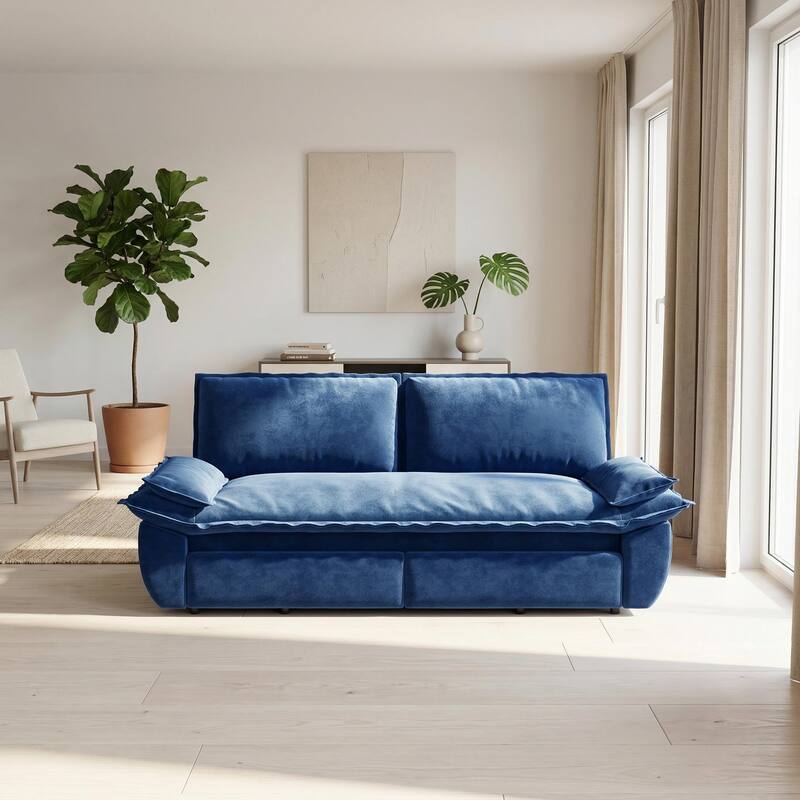 Homy Casa 72'' Queen Pull Out Sofa Bed, 3-in-1 Corduroy Sleeper Couch