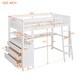 preview thumbnail 10 of 8, White Twin size Loft Bed with Drawers and Desk