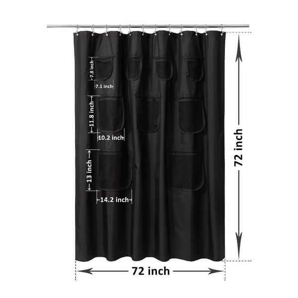 dimension image slide 0 of 4, Mesh Pocket Water Repellent Shower Curtain
