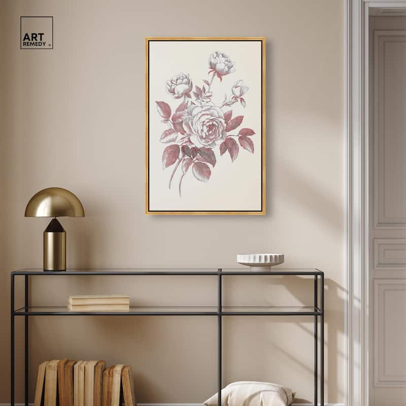 Breezy Red Pencil Blooms II Canvas by Art Remedy