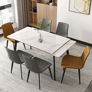JASIWAY Light Luxury Style Sintered Stone Dining Table - Bed Bath ...