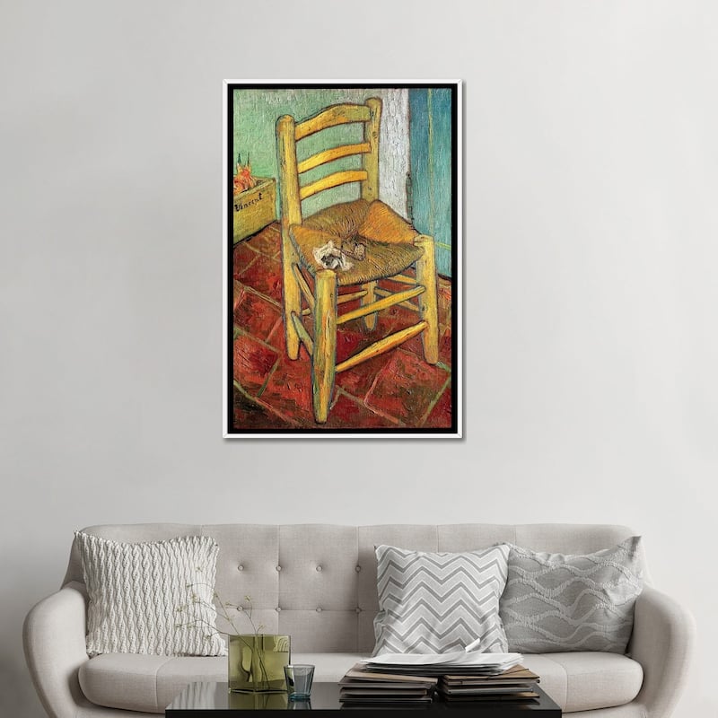 iCanvas "Vincent's Chair, 1888" by Vincent van Gogh Framed Canvas Print