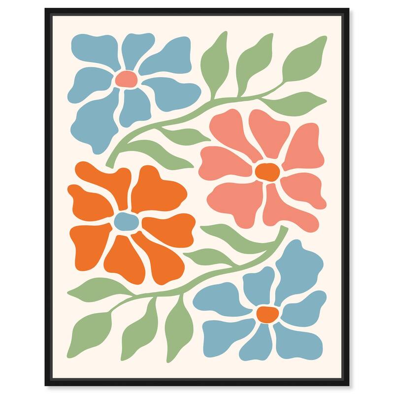 The Flowers Vines all Season Canvas by Art Remedy - 24" x 30" - Black