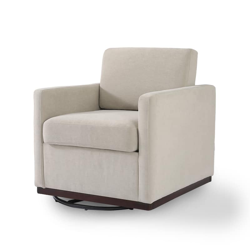 uixe Modern Upholstered Swivel Accent Chair with Pocket Spring Seat