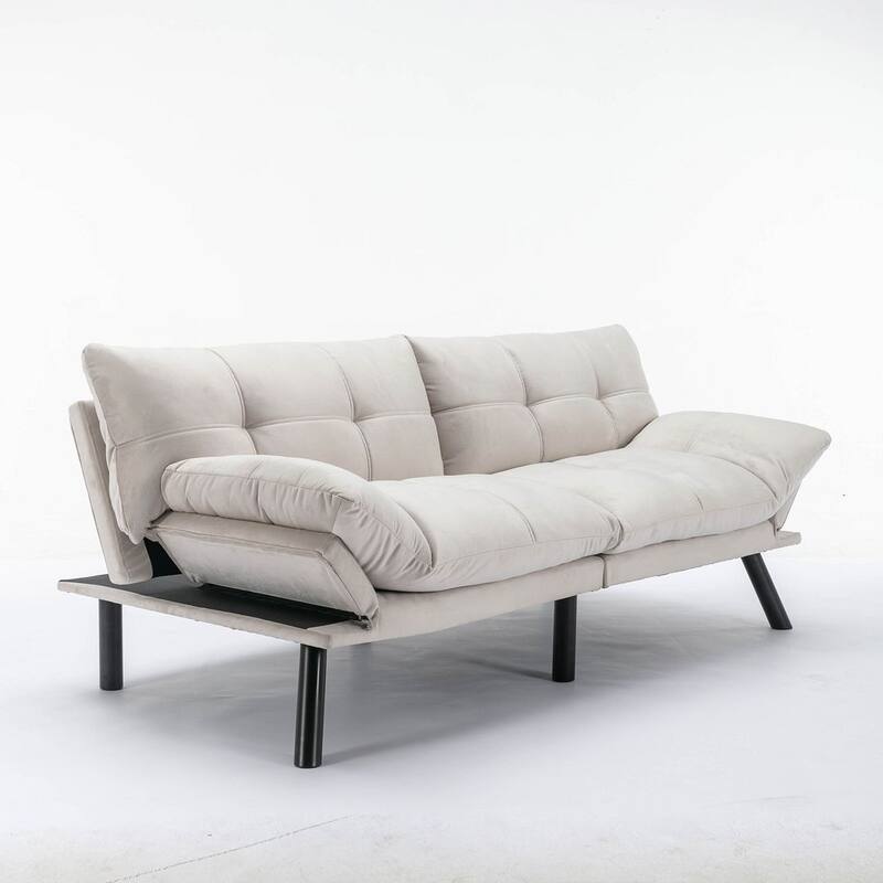 Modern Upholstered 2-Seater Sofa Bed with Adjustable Backrest and Armrests - 70:l