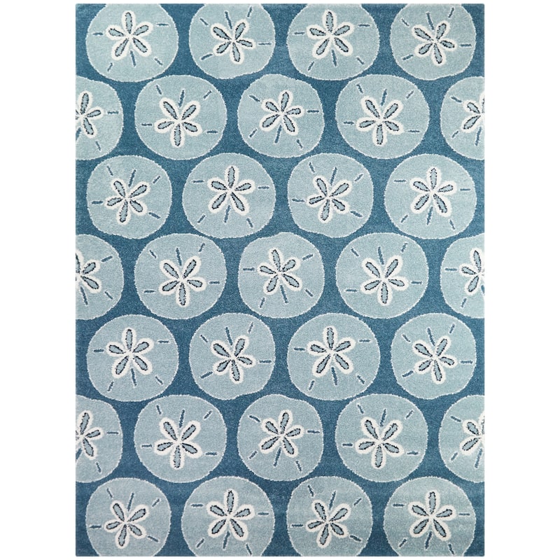 Edwards Coastal Sand Dollar Area Rug - 5'3" x 7' - Blue