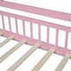 preview thumbnail 9 of 10, Pink Twin Pine House Bed with Roof, Drawers, and Shelf