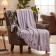 preview thumbnail 28 of 131, Chanasya Textured Knit Throw Blanket With Tassels 50 x 65 Inches - Misty Lilac