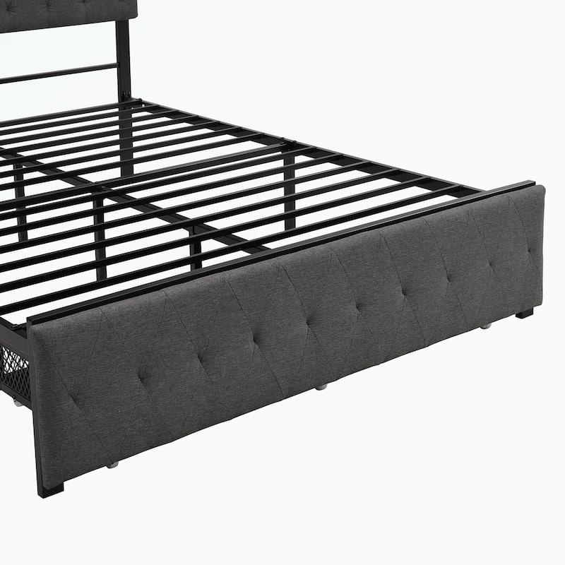Full Size Canopy Platform bed with two Drawers