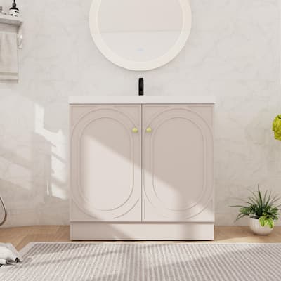 Beingnext 24"/30"/36" Bathroom Vanity with Sink, Freestanding Bathroom Vanity with Soft Close Door and Adjustable Shelf