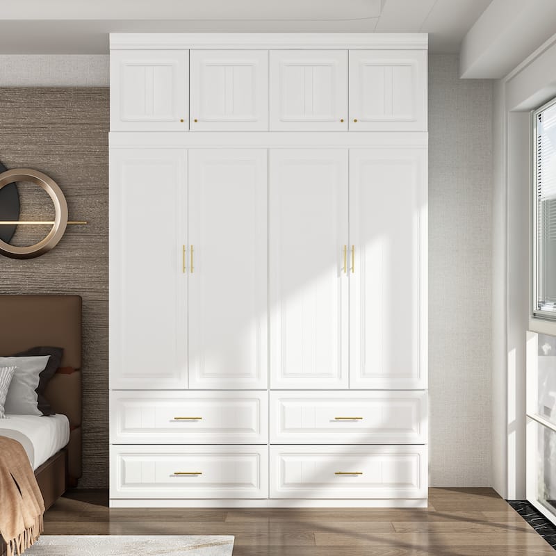 Armoires Wardrobes Shelves Door Bedroom Storage Closet(93.9"/74.2"H)