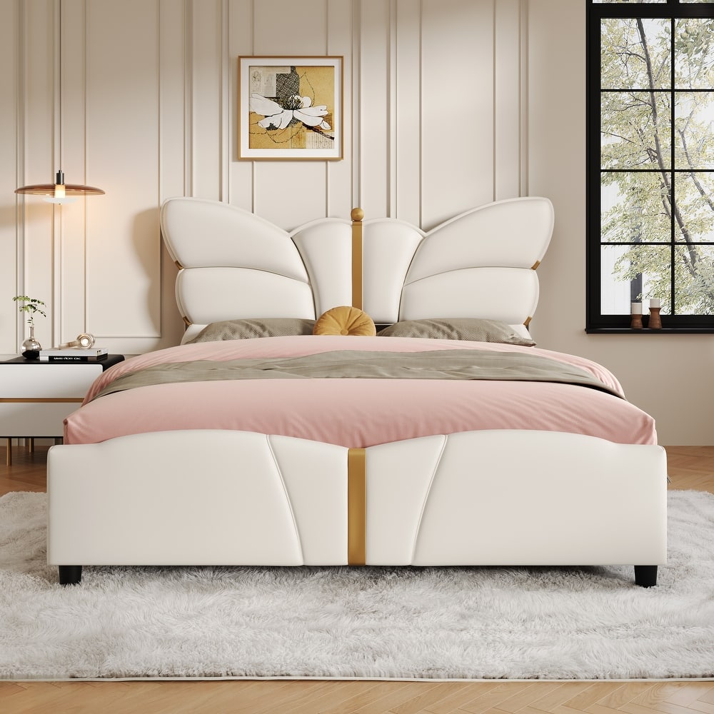 Christopher Knight Home - Olivia's Graceful Upholstered PU Leather Bed Frame