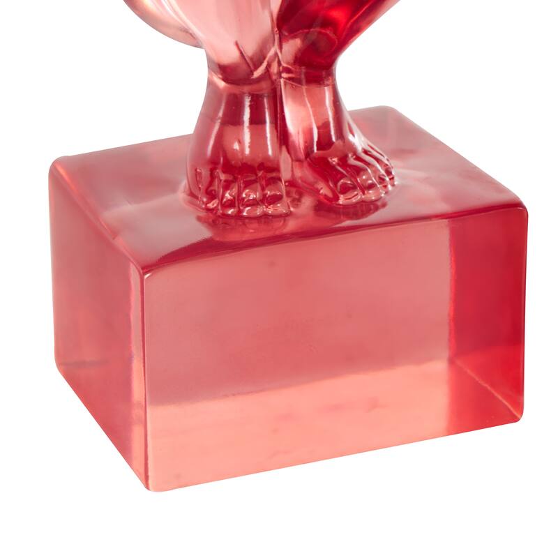 Light Blue, Green or Pink Resin Tinted Posing People Decorative Sculpture