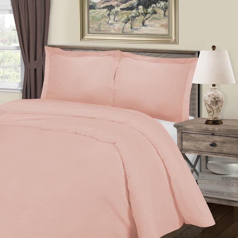 Superior ﻿﻿Cotton Blend Thread Count 1000TC Duvet Cover Set (Set of 3) - Blush - King - Cal King