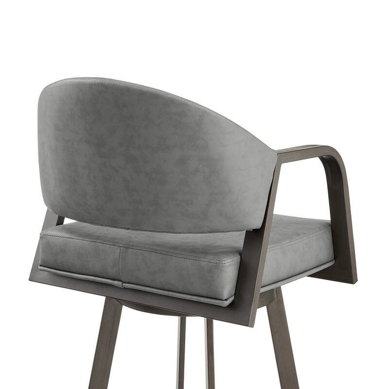 Marcie Modern Swivel Bar Stool, Upholstered Counter Height Chair with Metal Frame