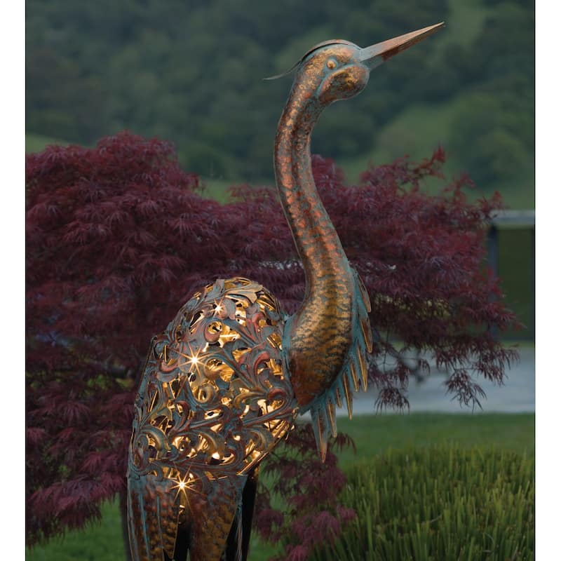 Solar Bird Stake - Heron - 11.5"x4.5"x46"