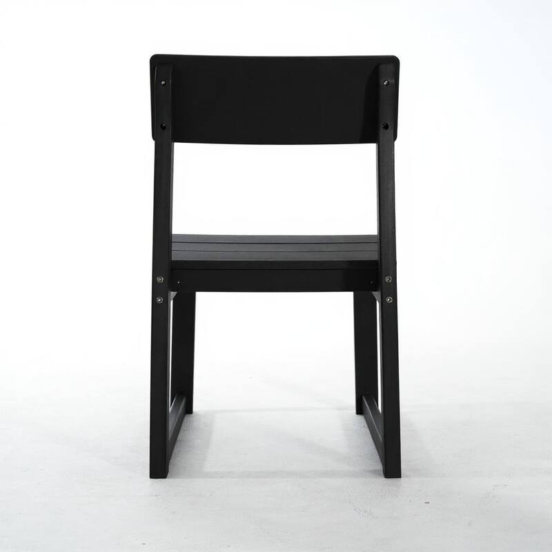 2-Pack HDPE Indoor/Outdoor Dining Chairs, All-Weather Garden & Patio Side Chairs with Modern Backrest