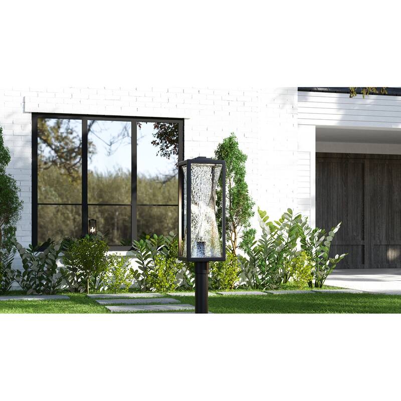 Zarah 1-Light Matte Black Outdoor Post Lantern