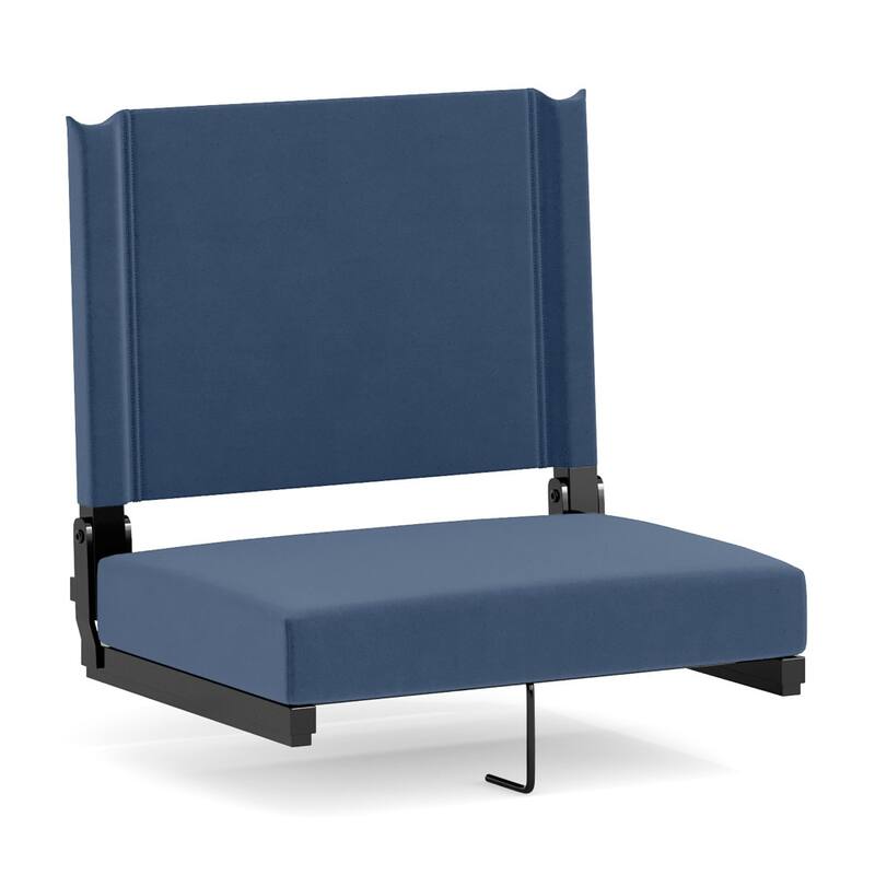 Ultra-Padded Stadium Chair - 18"W x 14"D x 18"H - 18"W x 14"D x 18"H - Navy Blue
