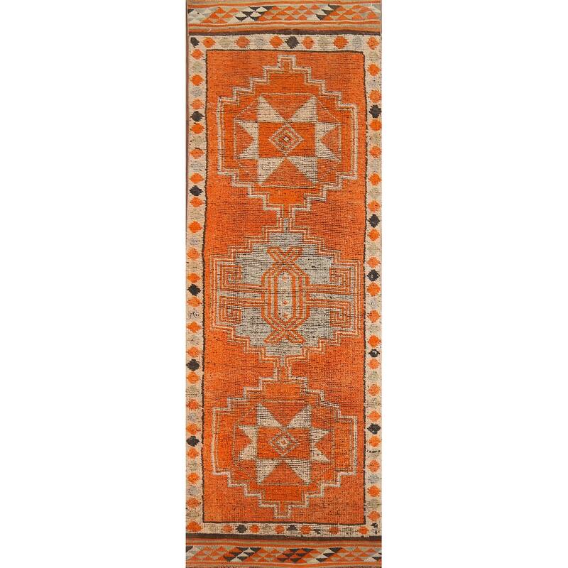 Anatolian Oriental Vintage Runner Rug Handmade Wool Carpet - 2'11"x 11'2"